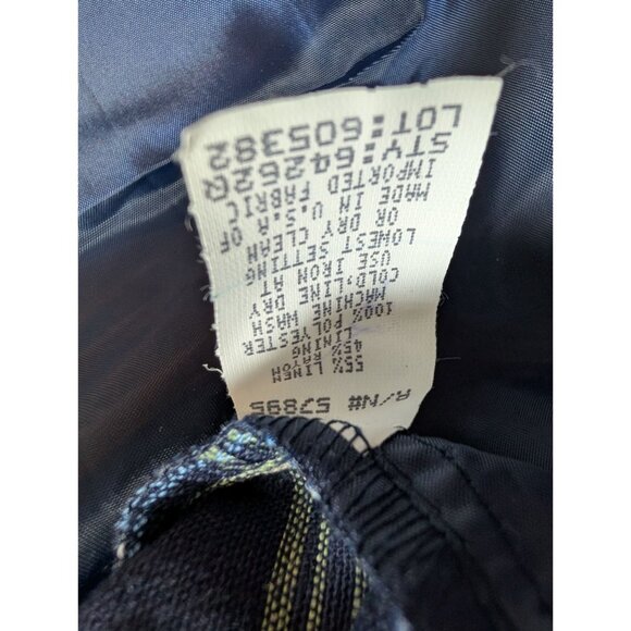 Requirements Plaid Womens Short-Sleeve Blazer Size 20W Blue White - Picture 5 of 7